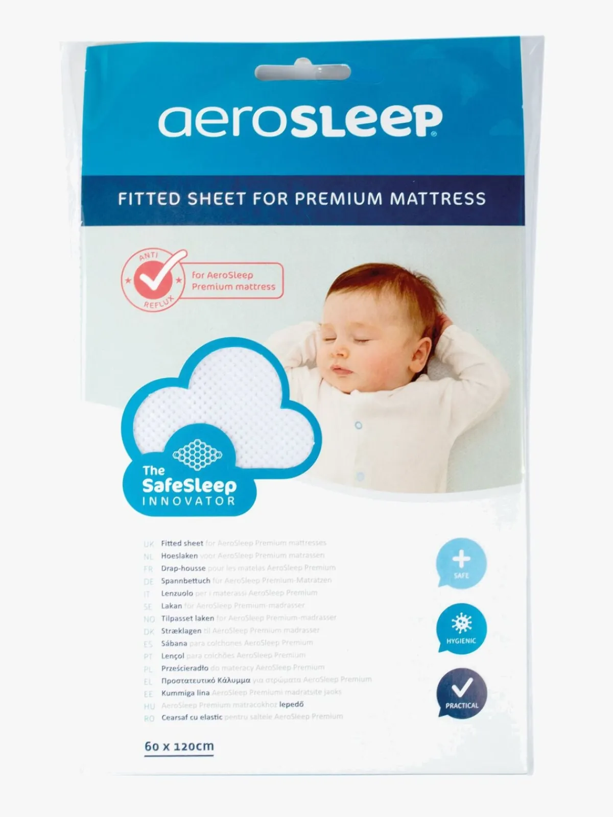 Børn AeroSleep Sengetøj-Stræklagen PREMIUM Hvid 60x120