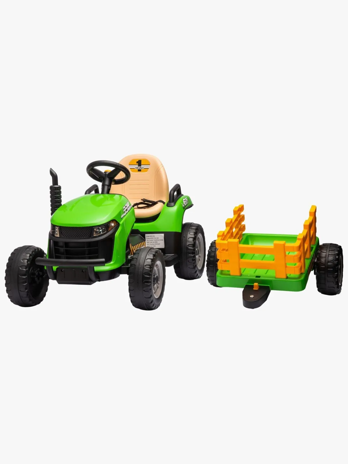 Elbiler & -Køretøjer|AlexGarage1 Alex's Garage Eltraktor med Trailer, Grøn Grøn