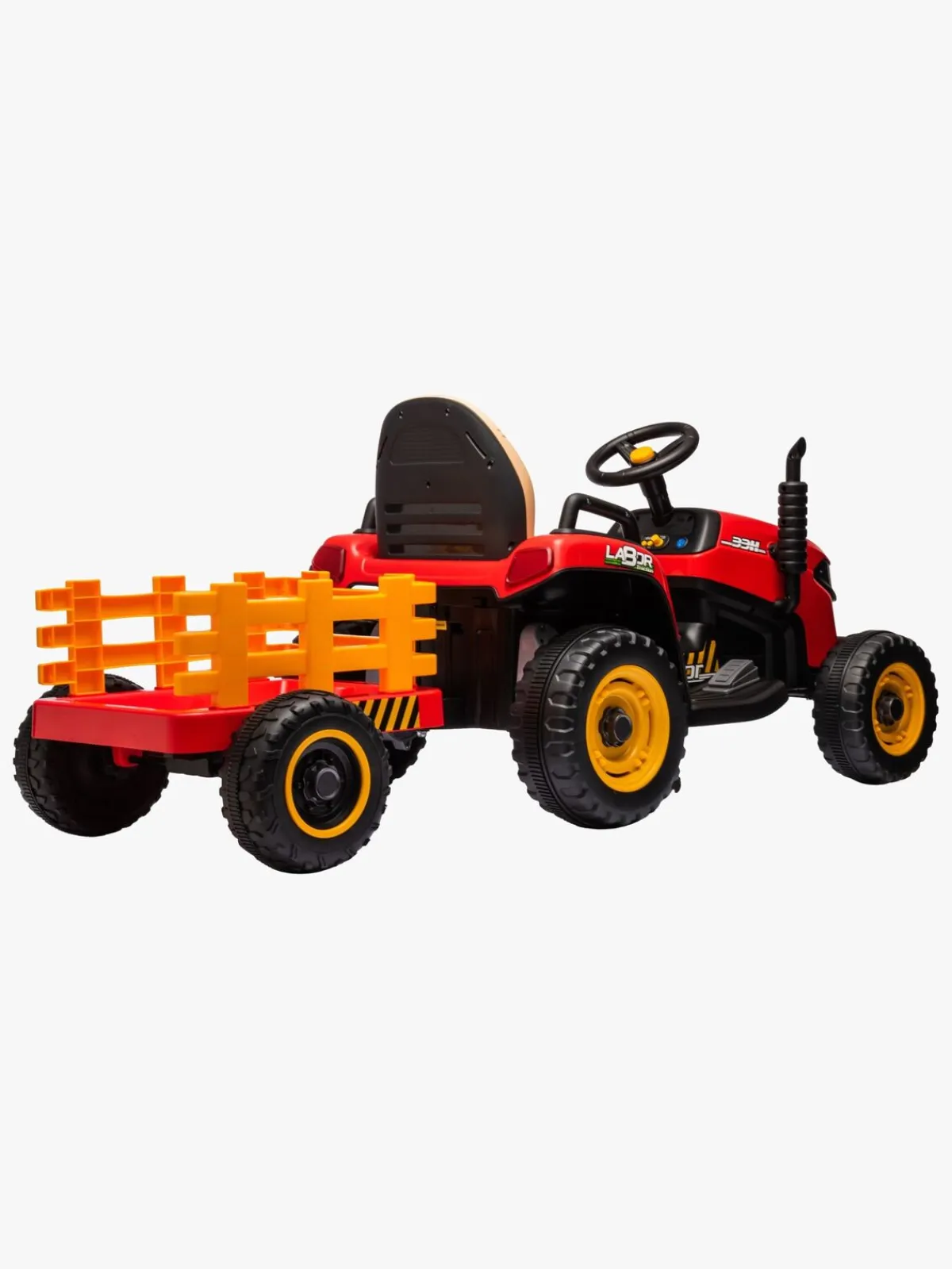 AlexGarage1 Elbiler & -Køretøjer-Alex's Garage Eltraktor med Trailer, Rød