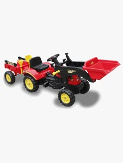 Pedal- & Gåbiler|AlexGarage1 Alex's Garage Pedaltraktor med Skovl, Rød