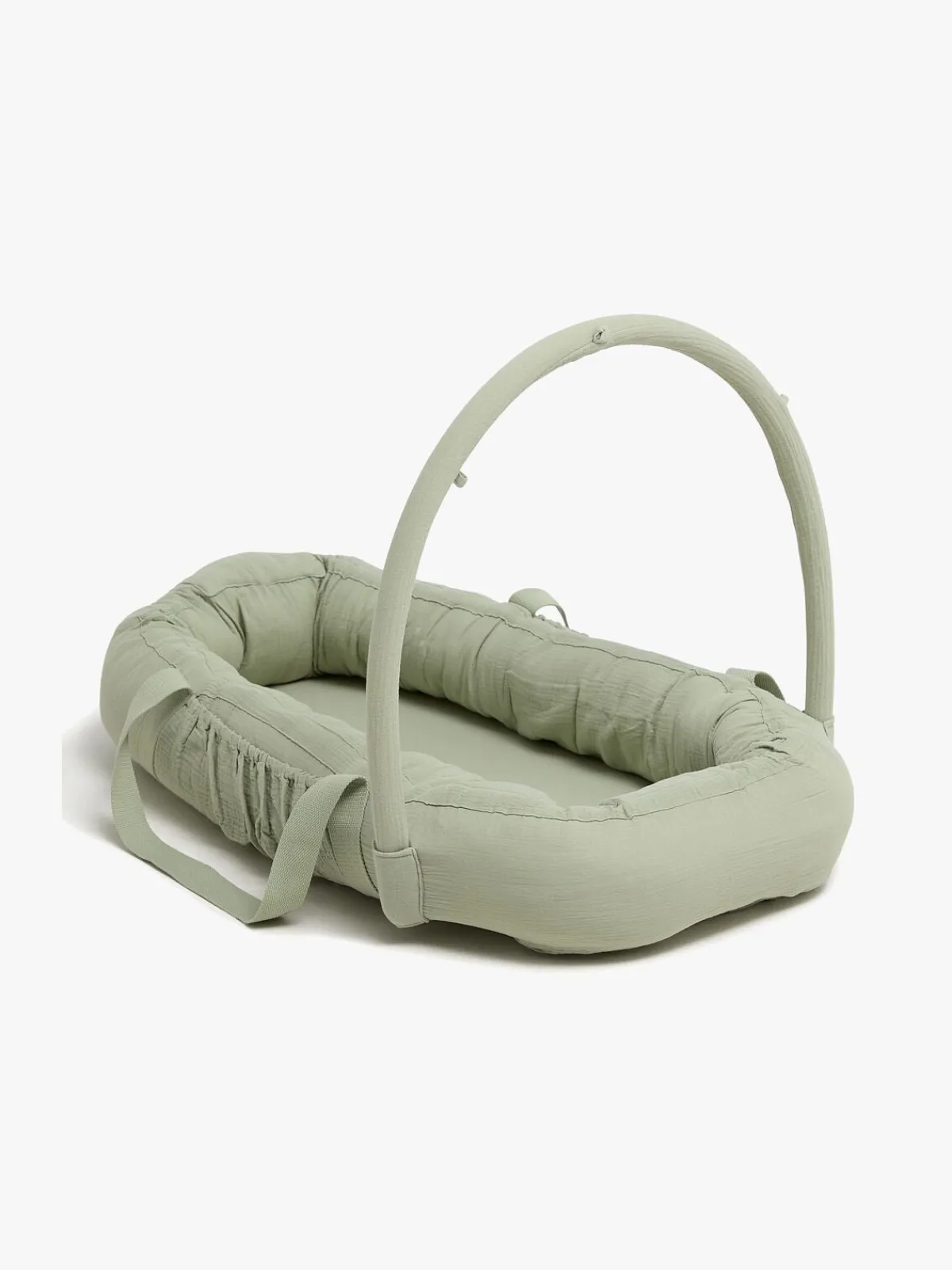 Børn AliceFox Børnesenge & Tilbehør-Alice & Fox ALBA Babynest med Håndtag, Green Muslin