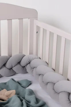 Børn AliceFox Alice & Fox ALEAH Flettet Sengerand 200cm, Light Grey