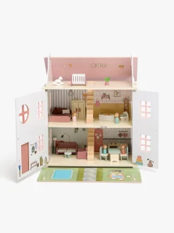 AliceFox Dukker & Bamser-Alice & Fox Dukkehus med Møbel & 4 Dukker, Pink