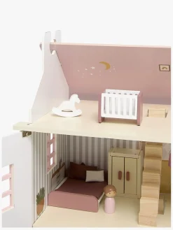 AliceFox Dukker & Bamser-Alice & Fox Dukkehus med Møbel & 4 Dukker, Pink