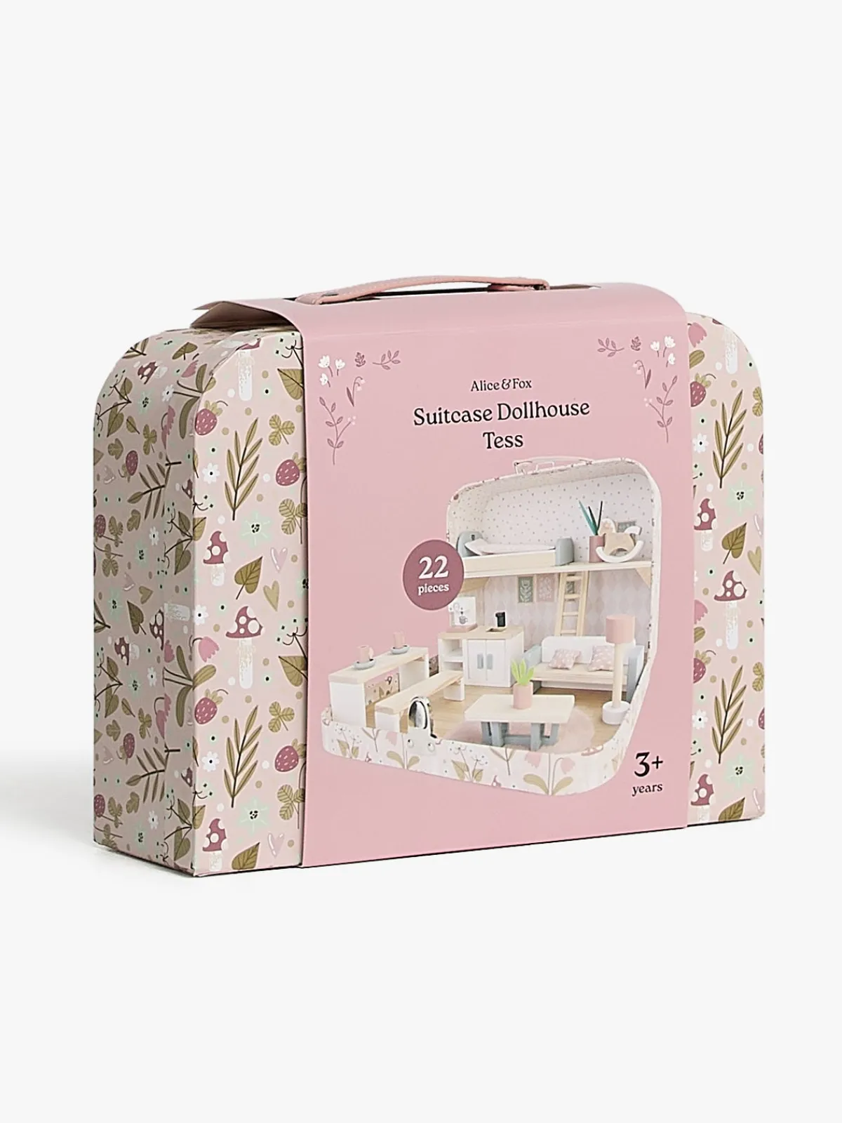 AliceFox Dukker & Bamser-Alice & Fox Kuffert Dukkehus, Pink