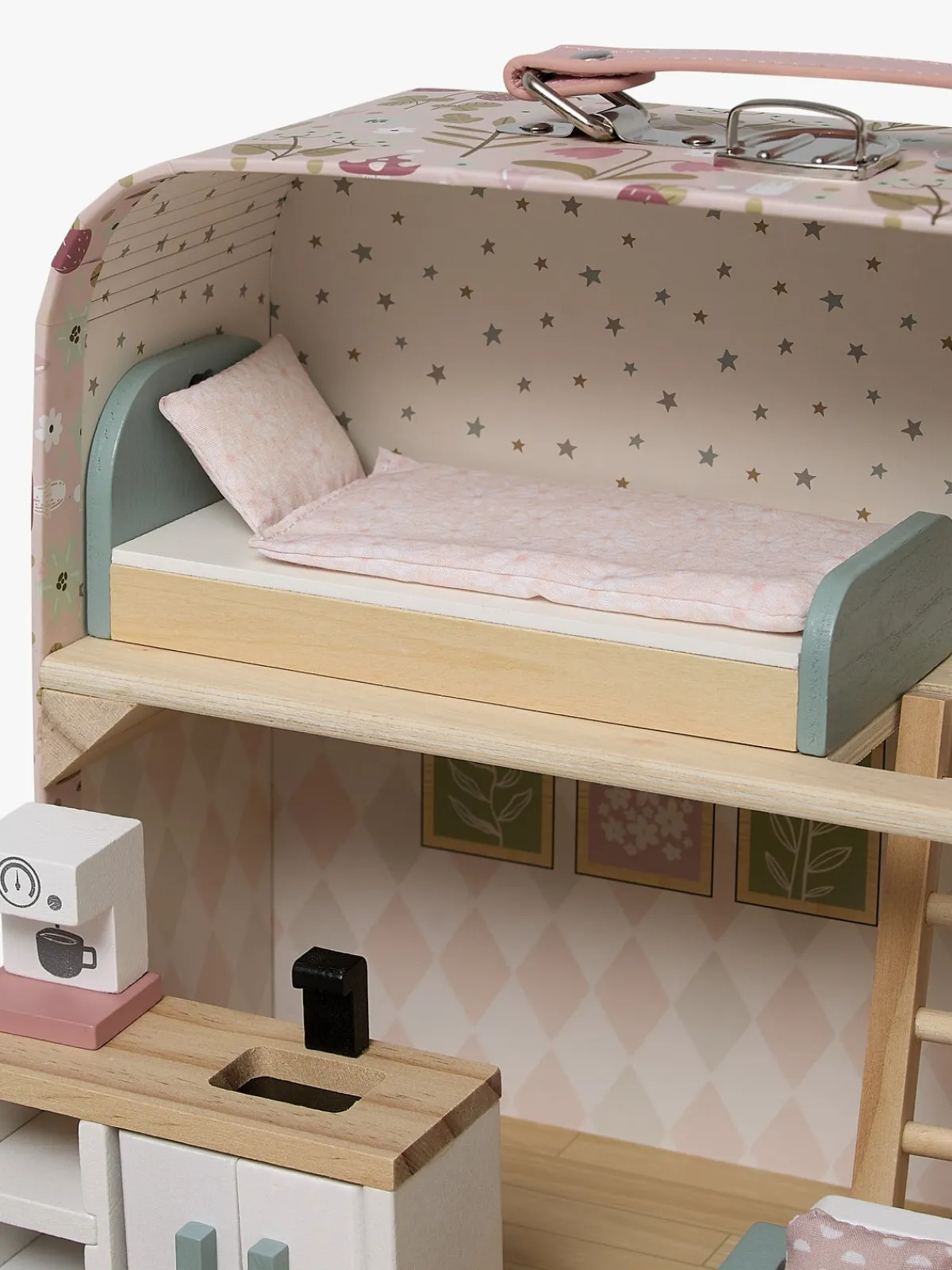 AliceFox Dukker & Bamser-Alice & Fox Kuffert Dukkehus, Pink