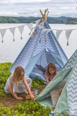 Legetelte & -Tunneler|Legetøj Til Børn På 0-10 År|AliceFox Alice & Fox Legetelt Tipi, Grøn/Hvid Grøn/Hvid