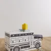 Børn AliceFox Opbevaring-Alice & Fox Legetøjskasse Skolebus, Sort/Hvid