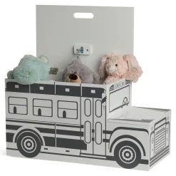 Børn AliceFox Opbevaring-Alice & Fox Legetøjskasse Skolebus, Sort/Hvid