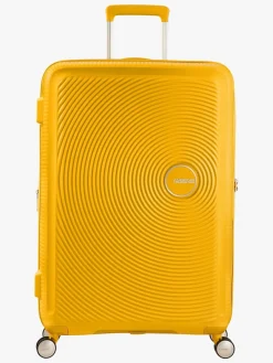 Børn AmericanTourister American Tourister Soundbox Spinner Rejsekuffert 35.5L, Golden Yellow