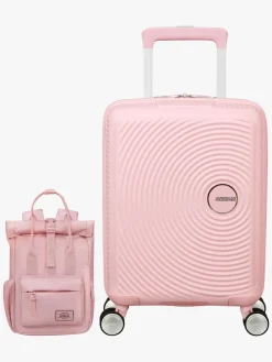 Børn AmericanTourister American Tourister Soundbox Kuffert 22L & Urban Groove City 7L Mini Sæt, Pastel Pink