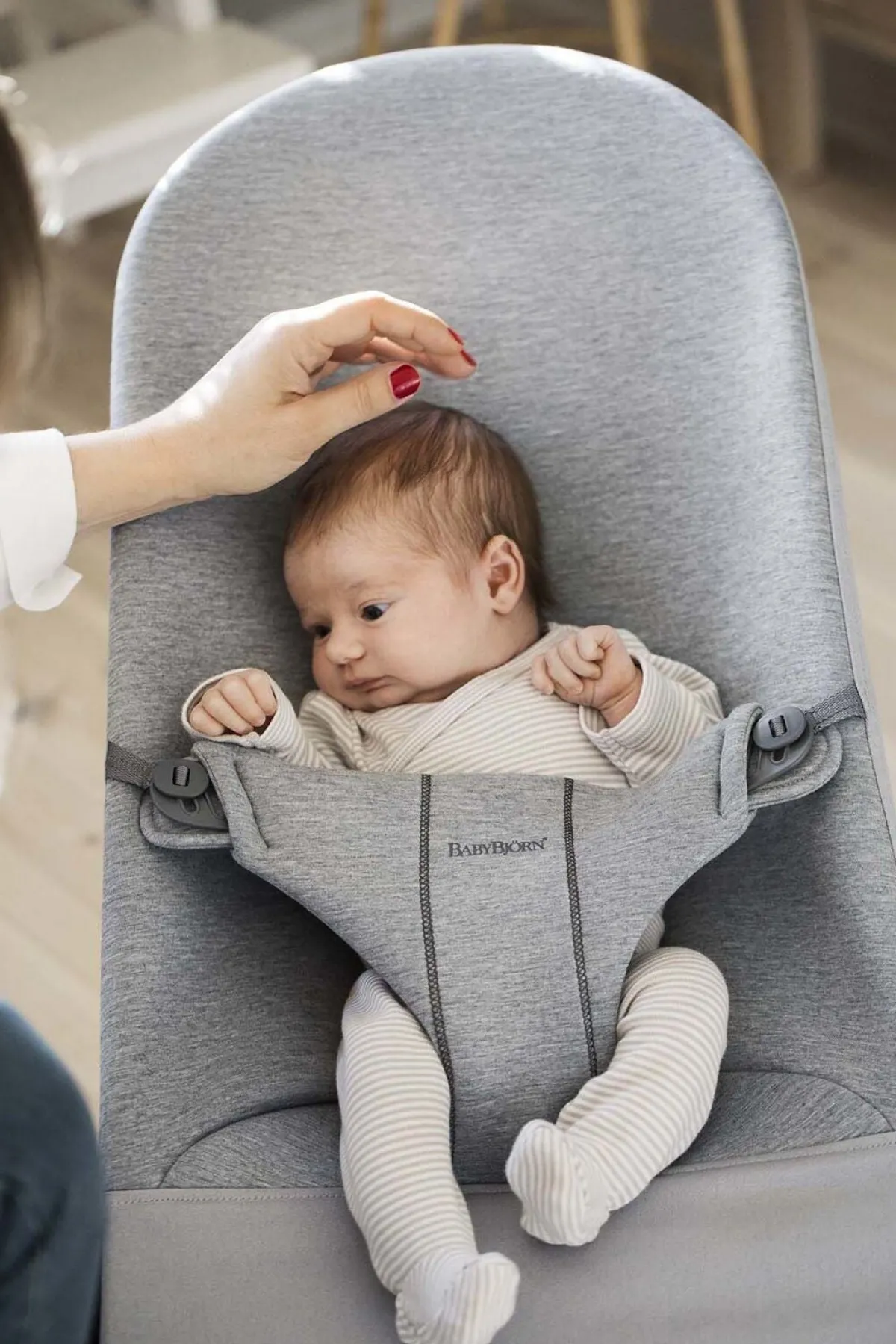 BABYBJORN Skråstole & Babygynger-BabyBjörn Bliss Skråstol 3D Jersey, Lysegrå