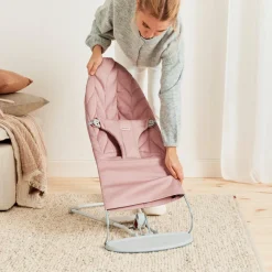 BABYBJORN BabyBjörn Bliss Skråstol Woven Bladmønstret Quilt, Gammelrosa