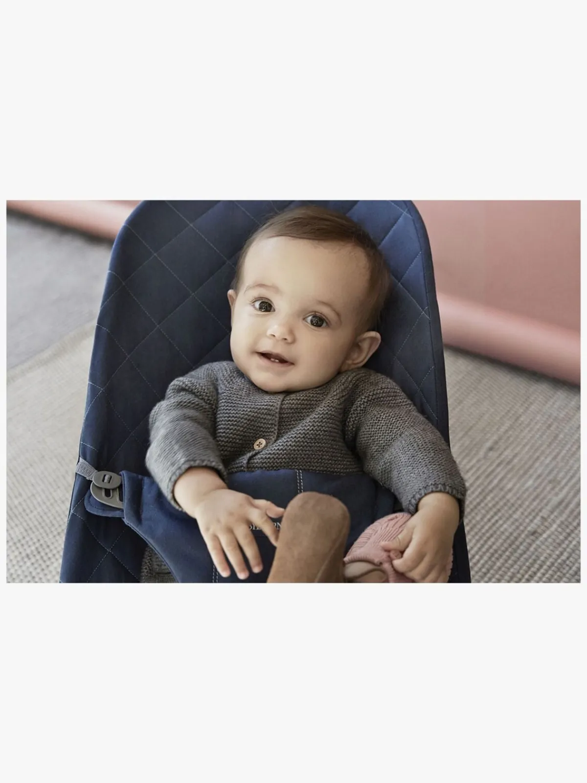 BABYBJORN BabyBjörn Bliss Skråstol Woven Classic Quilt, Midnatsblå