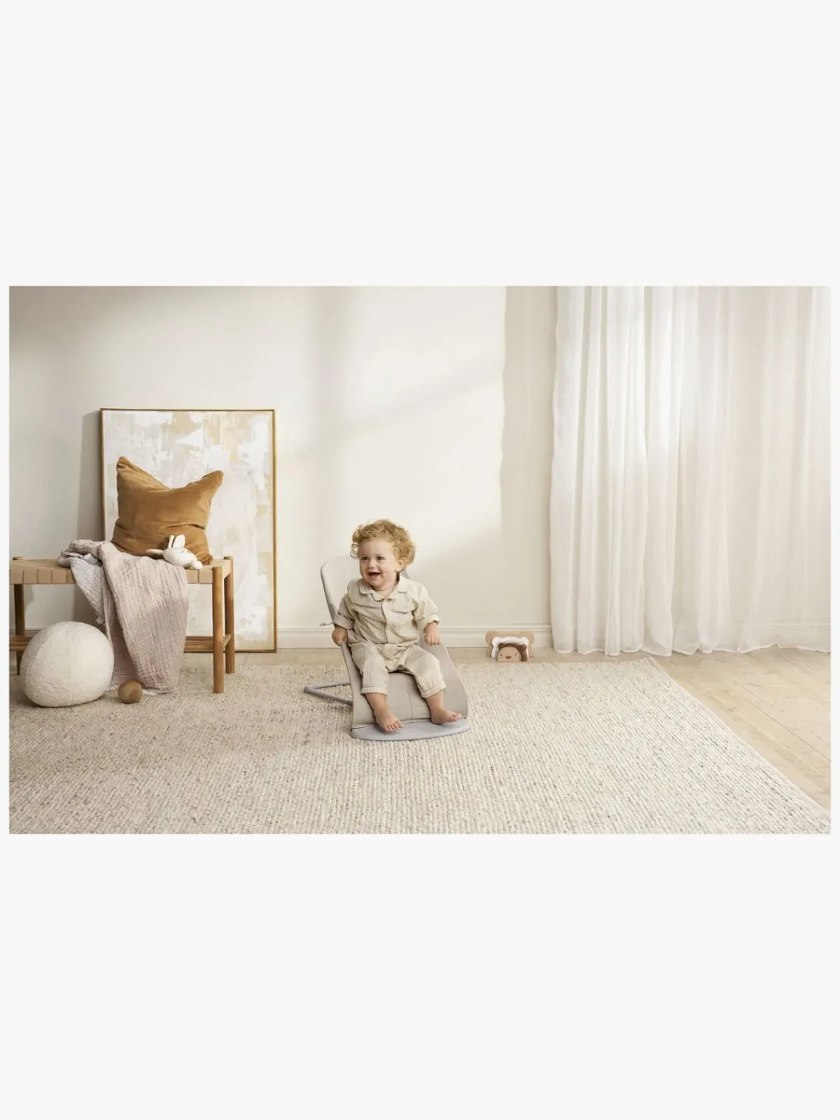 BABYBJORN BabyBjörn Bliss Skråstol Woven Mélange, Lys