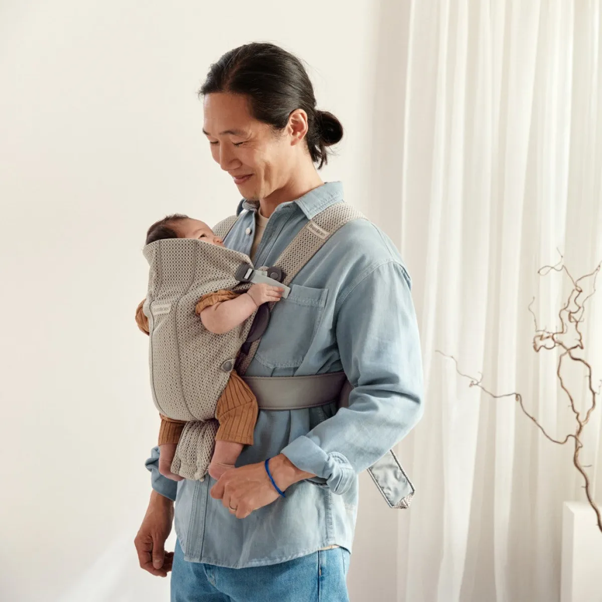 BABYBJORN BabyBjörn Bæresele Mini 3D Mesh, Grey Beige