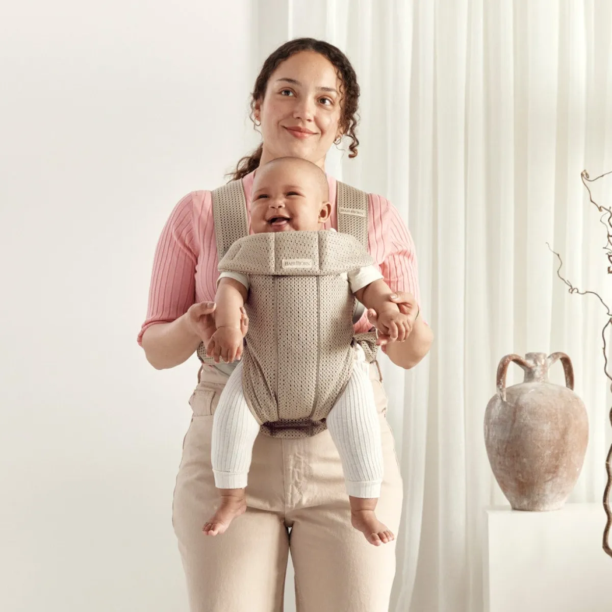 BABYBJORN BabyBjörn Bæresele Mini 3D Mesh, Grey Beige