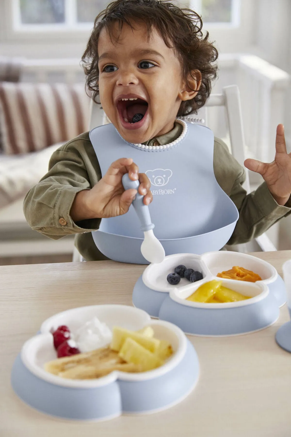 Spisetid|BABYBJORN BabyBjörn Børneservice 8 dele, Lyseblå Blå