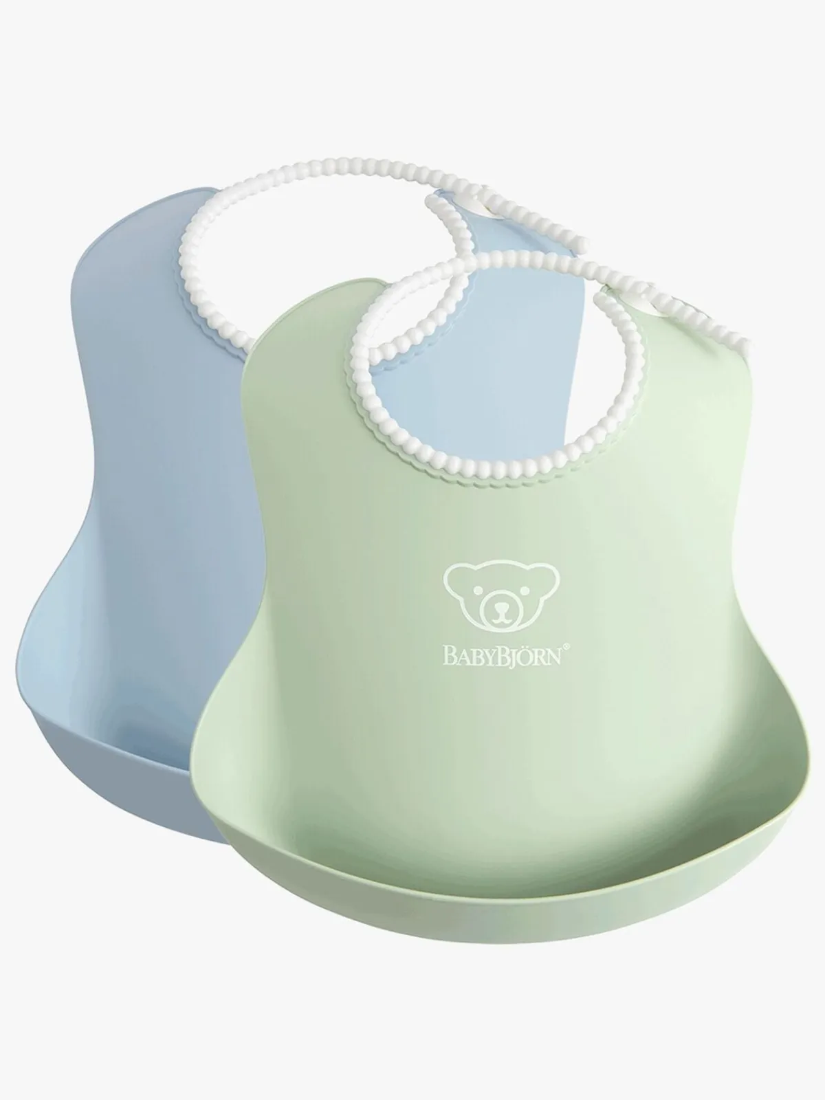 BABYBJORN Spisetid-Babybjörn Hagesmæk 2-pak, Lysegrøn/Lyseblå