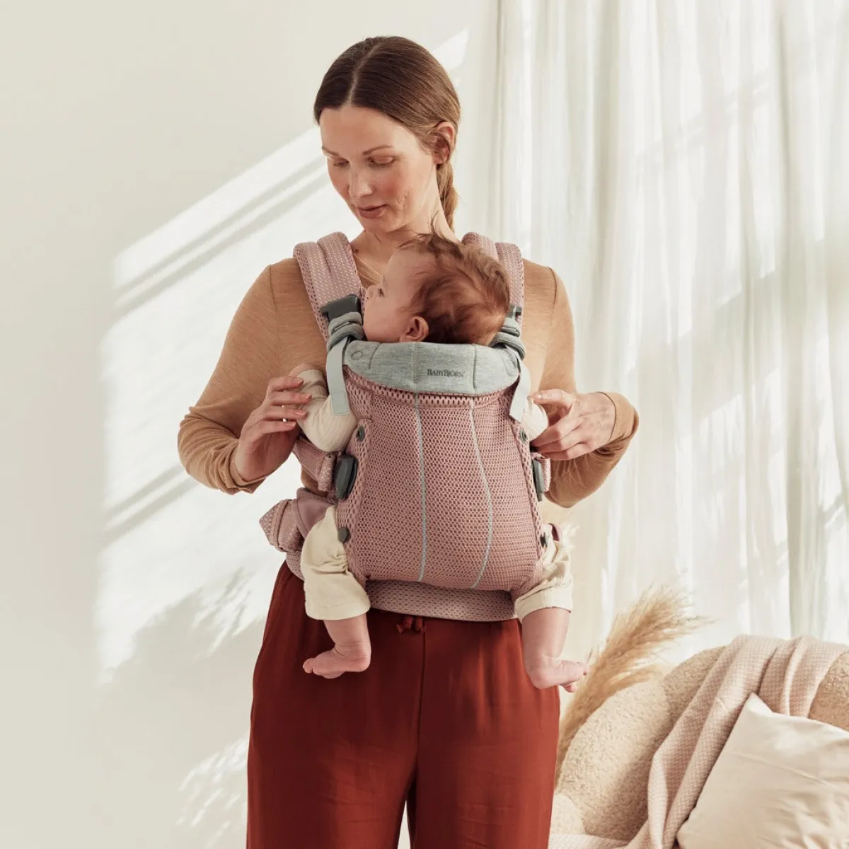 BABYBJORN BabyBjörn Harmony Bæresele 3D Mesh, Lyserød
