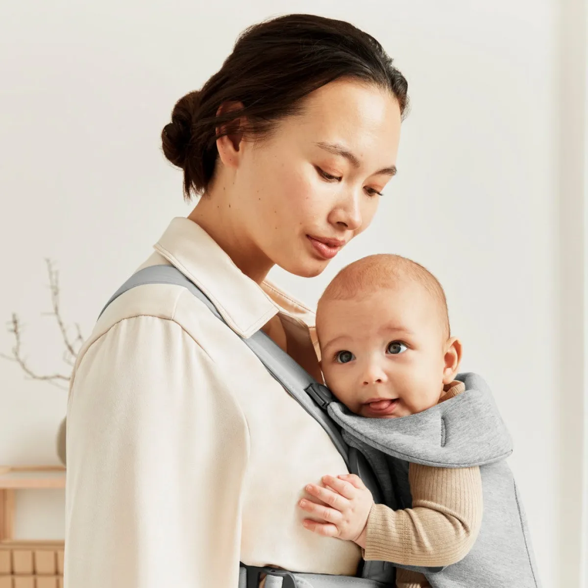 BABYBJORN BabyBjörn Mini Bæresele 3D Jersey, Light grey
