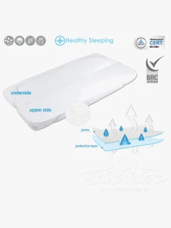 Børn BabyMatex Hygienic Jersey Rullemadras til Juniorseng 80x160 cm Åndbar og Vandtæt, Hvid