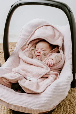 Børn BabysOnly Interiør-Baby's Only Hooded Baby Tæppe med Fødder Cozy, Old Pink