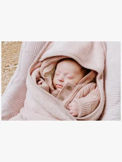 Børn BabysOnly Interiør-Baby's Only Hooded Baby Tæppe med Fødder Cozy, Old Pink