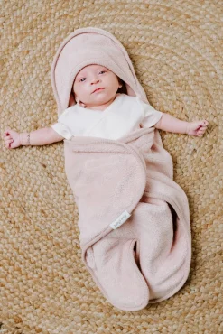 Børn BabysOnly Interiør-Baby's Only Hooded Baby Tæppe med Fødder Cozy, Old Pink