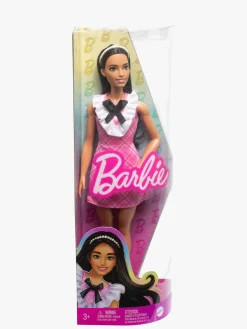 Barbie Fashionista Dukke med Sort Hår & Ternet Kjole