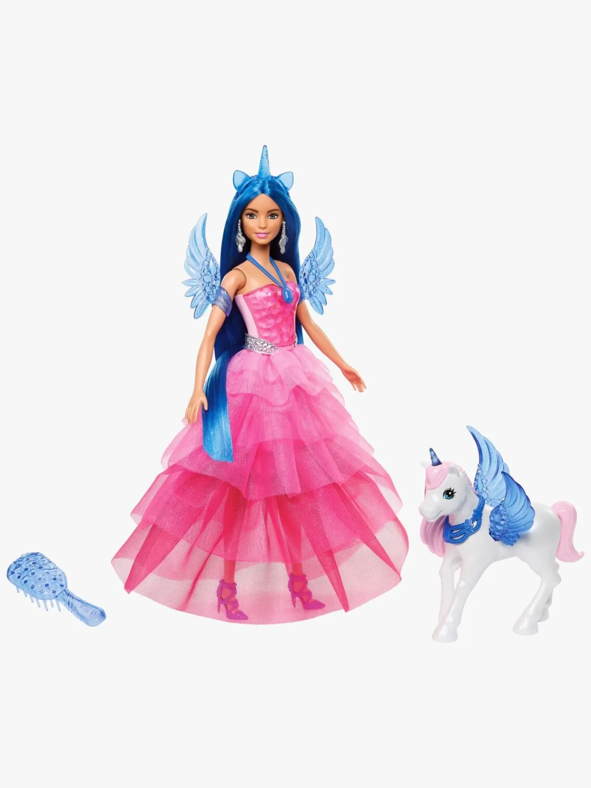 Barbie Dukker & Bamser-Sapphire Dukke med Blåt Hår & Enhjørning