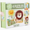 BarboToys Spil & Puslespil-Barbo Toys  Rør og føl Puslespil Safari 4-i-1
