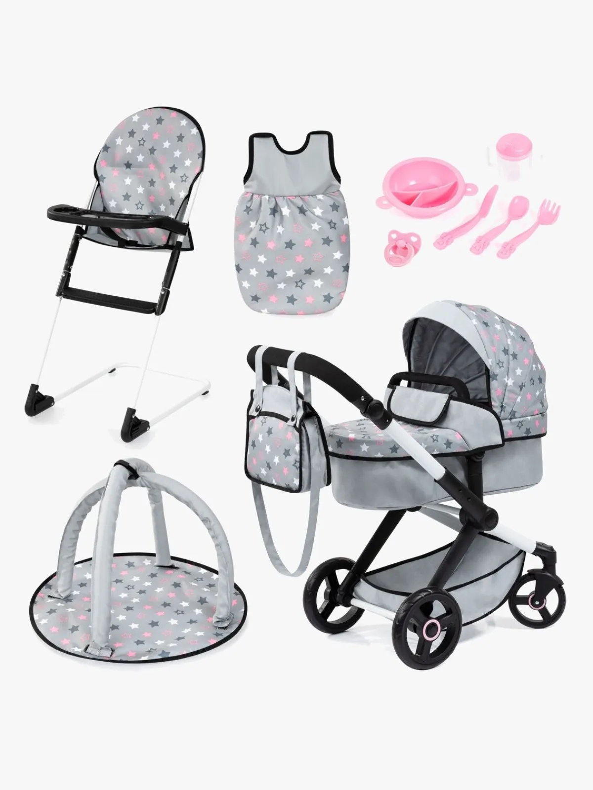 BayerDesign Bayer Design Combi Dukkevogn Xeo Sæt, Grey