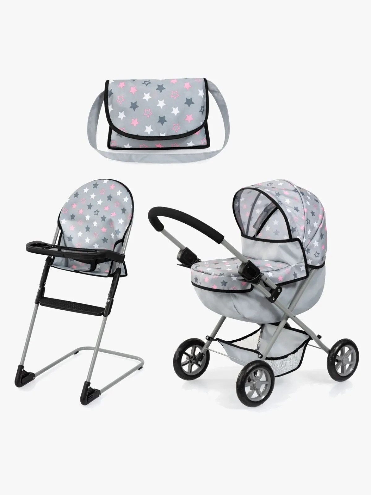 BayerDesign Bayer Design Dukkevogn Cosy Sæt, Grey