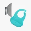 bblüv Hagesmækstallerkener & Ske, Aqua/Grey