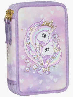 Børn Beckmann Tasker-Rygsæk 22L inkl Penalhus, Flaske & Madkasse, Unicorn Princess Purple