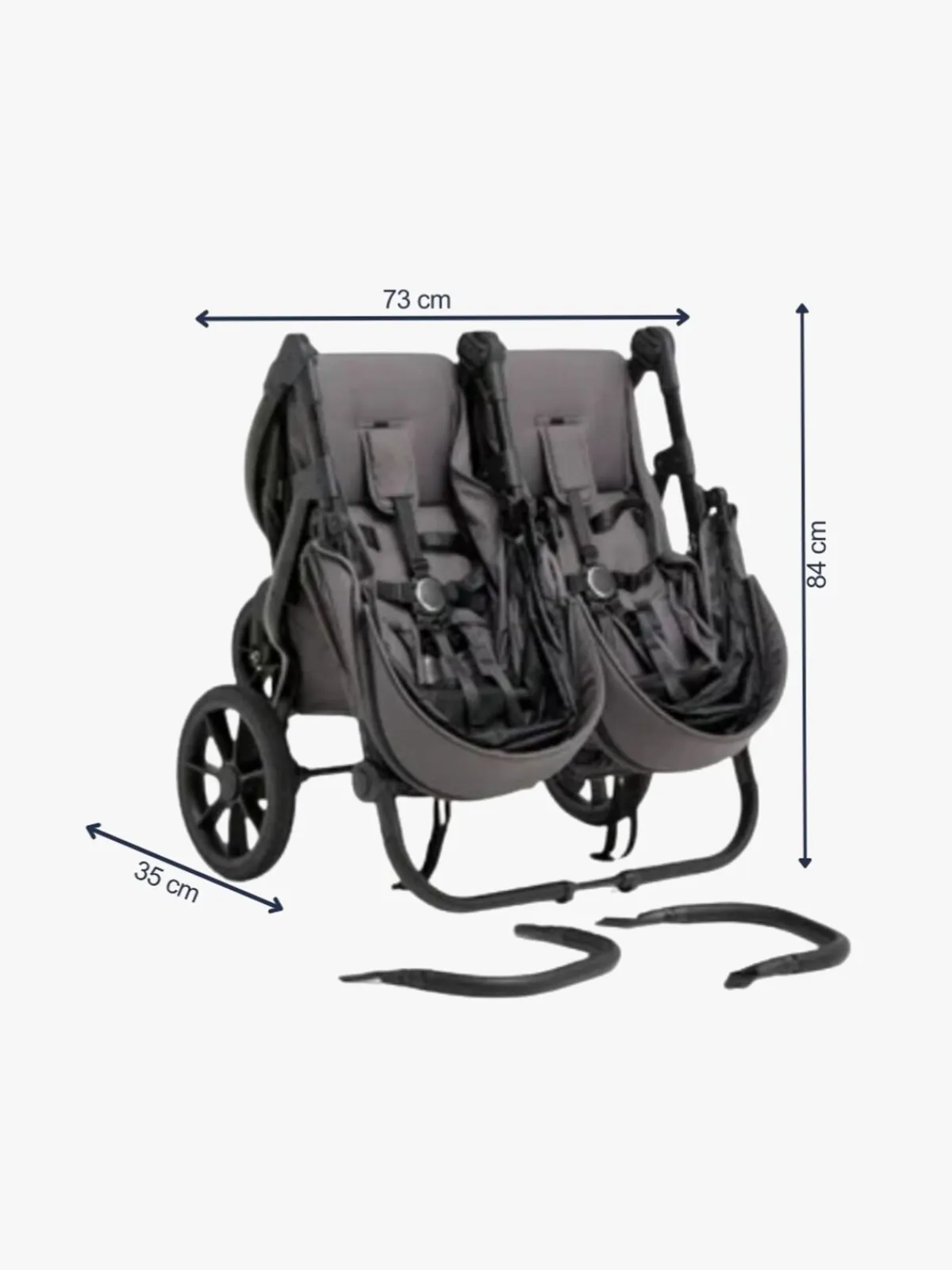 Beemoo Søskendevogne-BFF60 2 Søskendevogn, Fog Grey