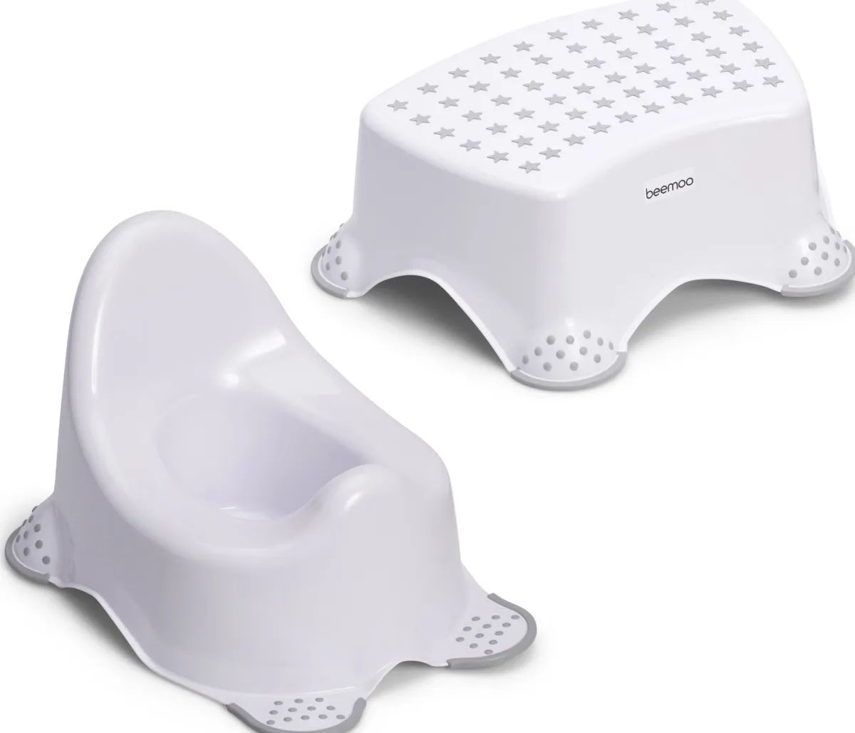 Beemoo CARE Anti-Slip Potte & Skammel, Hvid