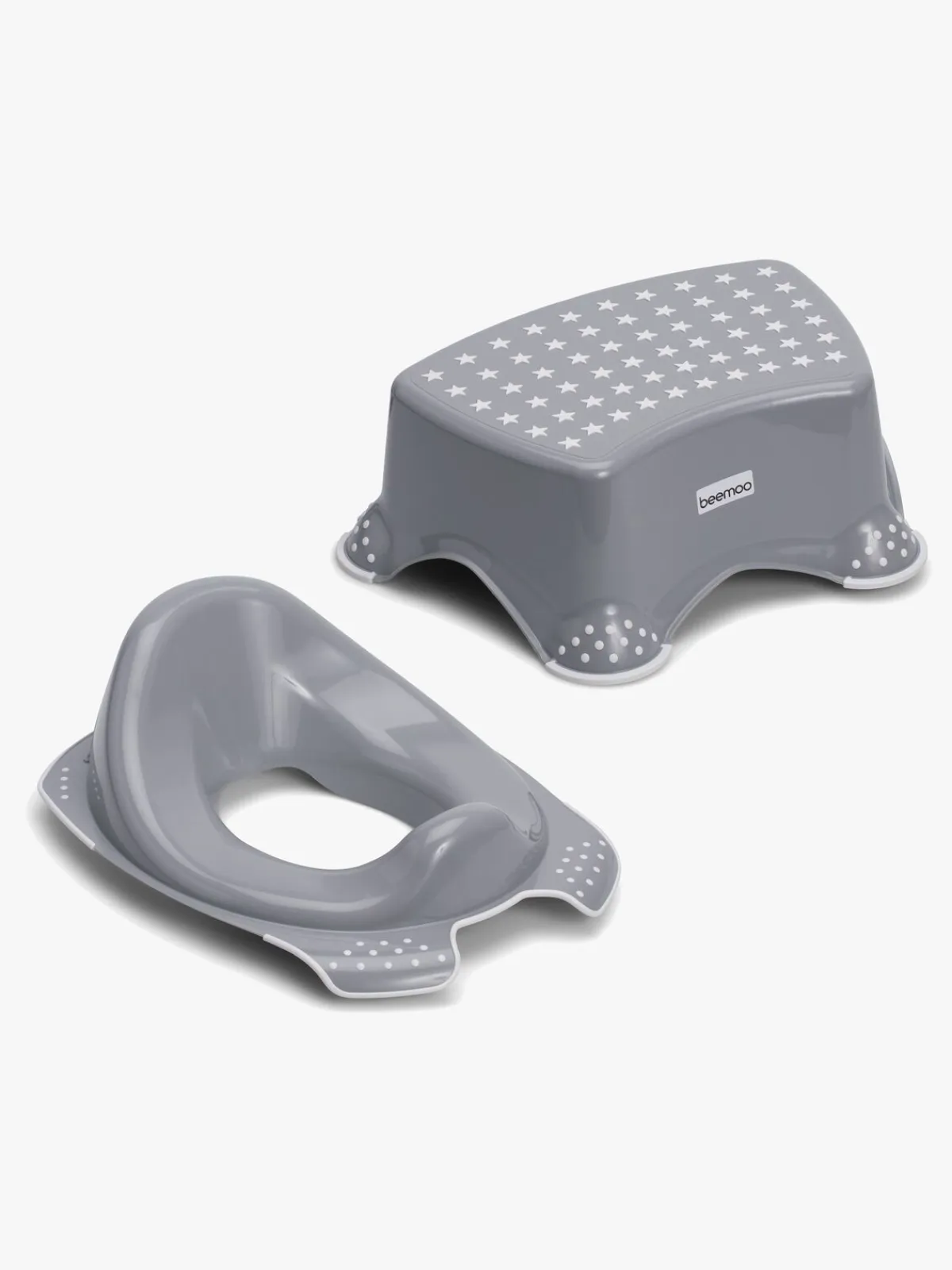 Beemoo Badeværelset-CARE Anti-Slip Toiletsæde & Skammel, Grå