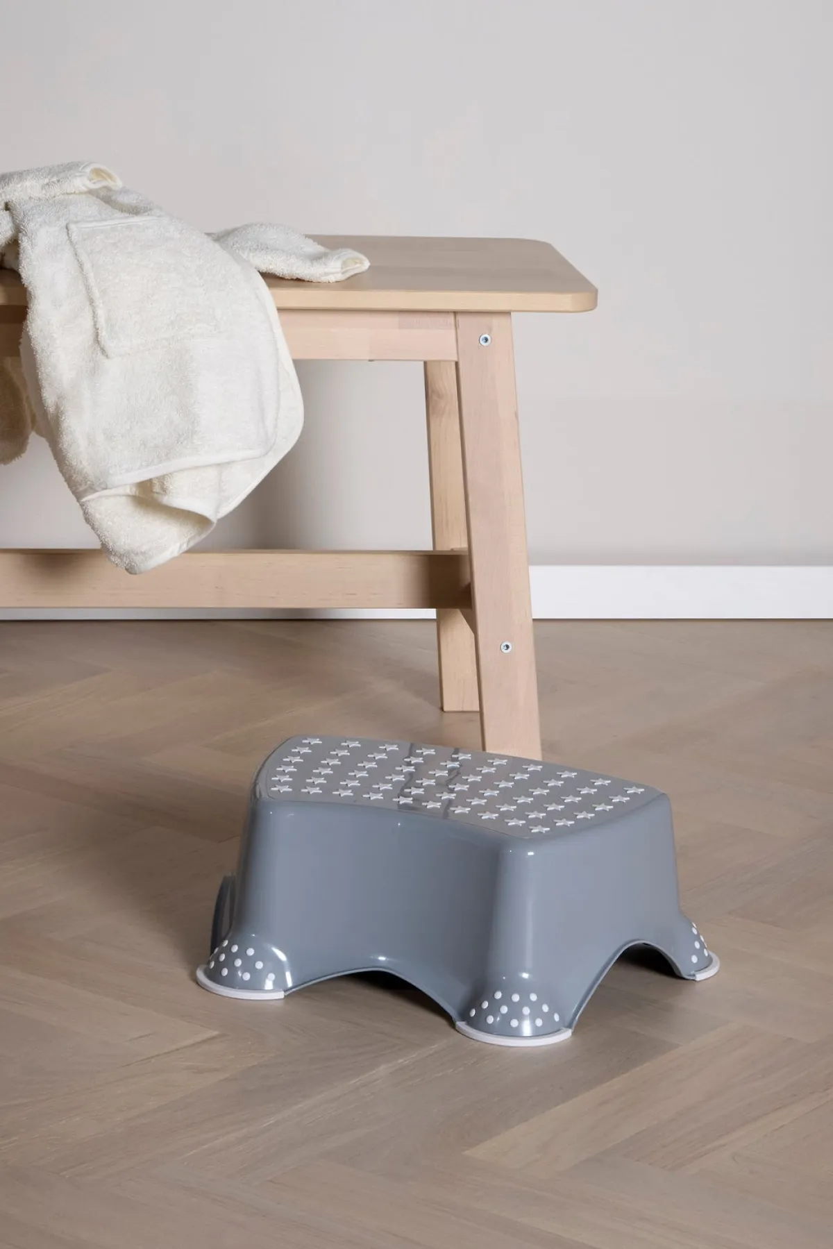 Beemoo Badeværelset-CARE Anti-Slip Toiletsæde & Skammel, Grå
