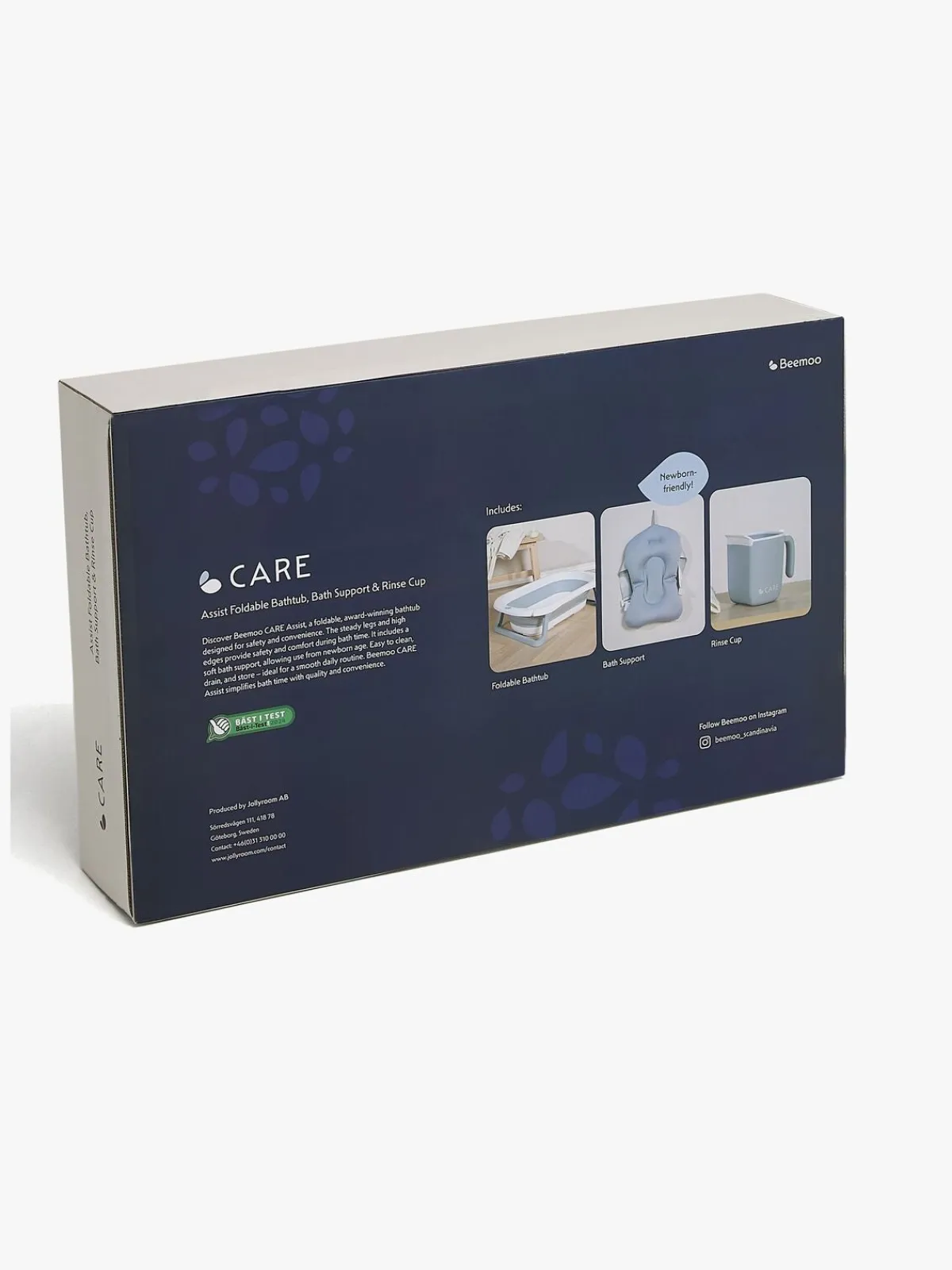 Beemoo CARE Assist Badekar inkl. Badestøtte & Skyllekande,