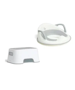 Beemoo Badeværelset-CARE Assist Toiletsæde & Skammel, White/Grey