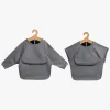Beemoo Spisetid-CARE Bib Hagesmæk 2-pak, Dark Grey