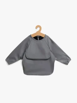 Beemoo CARE Bib Langærmet Hagesmæk, Dark Grey