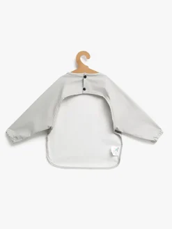 Spisetid|Beemoo CARE Bib  Langærmet Hagesmæk, Light Grey Grå