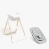 Beemoo CARE Harmony Højstol inkl. Sæt til Nyfødte, White/Wood