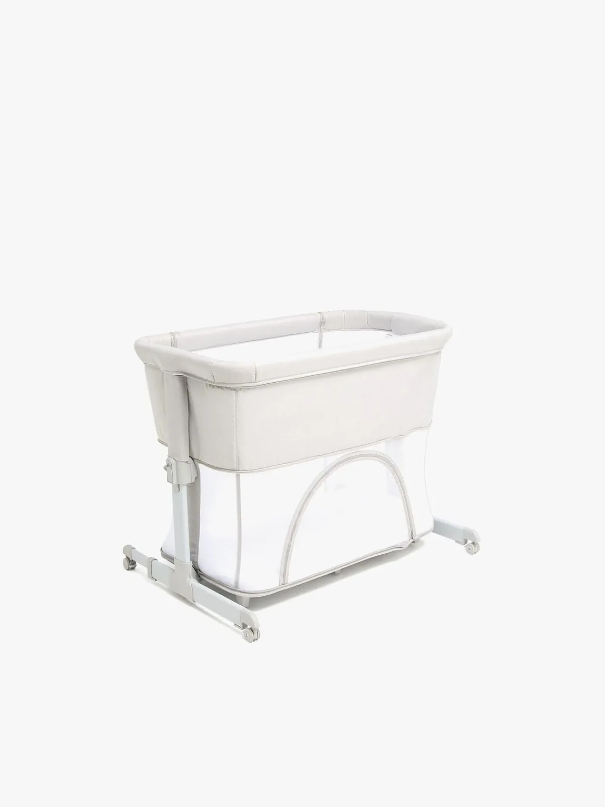 Børn Beemoo CARE 2-i-1 Bedside Crib & Kravlegård, Light Grey