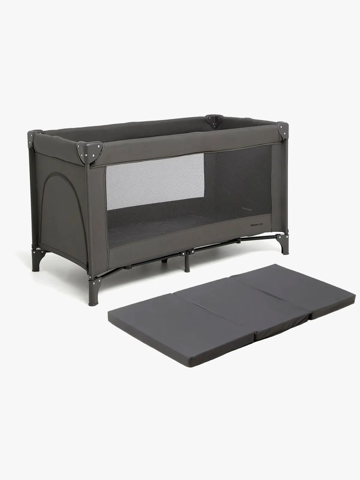 Børnesenge & Tilbehør|Beemoo CARE QuickFold Weekendseng inkl. Madras, Slate