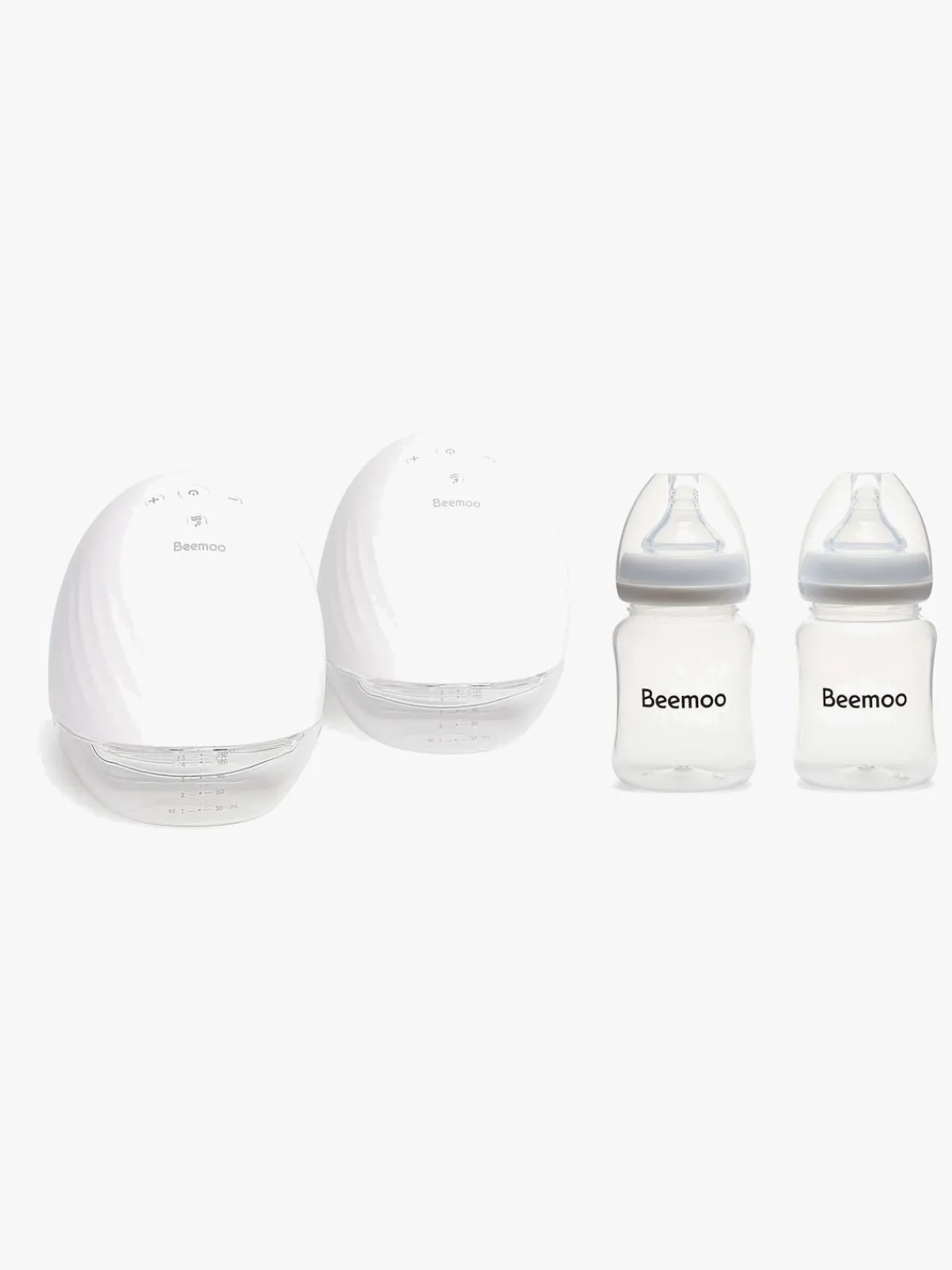 Beemoo Amning-CARE Wearable Elektrisk Brystpumpe Dobbelt inkl. Modermælksflaske 180 ml 2-pak