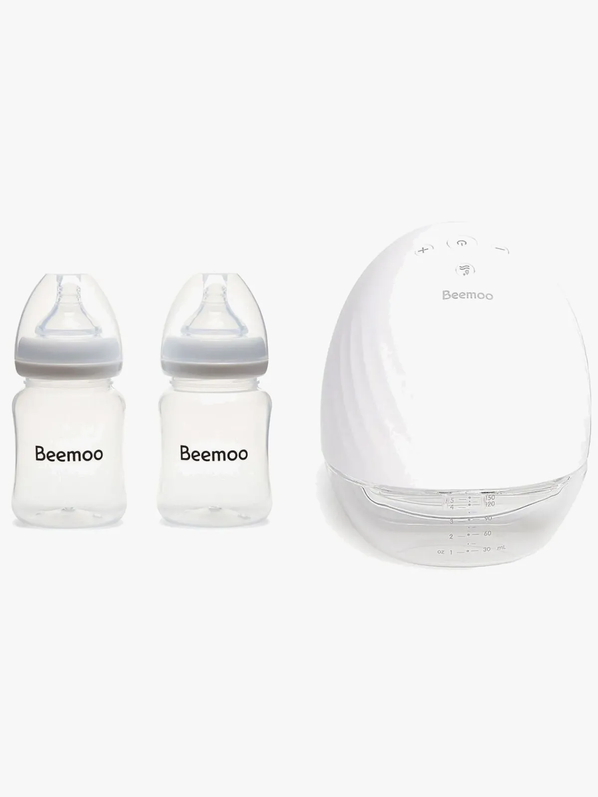Beemoo CARE Wearable Elektrisk Brystpumpe Single inkl. Modermælksflaske 180 ml 2-pak
